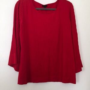 Talbots Vibrant Red belle sleeve Top Sz XL